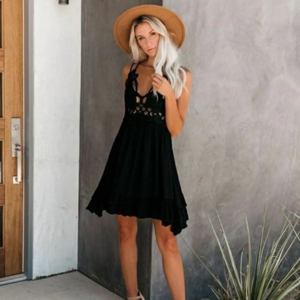 New Tiered Western Ruffle Lace Dress - Picture 7 of 8